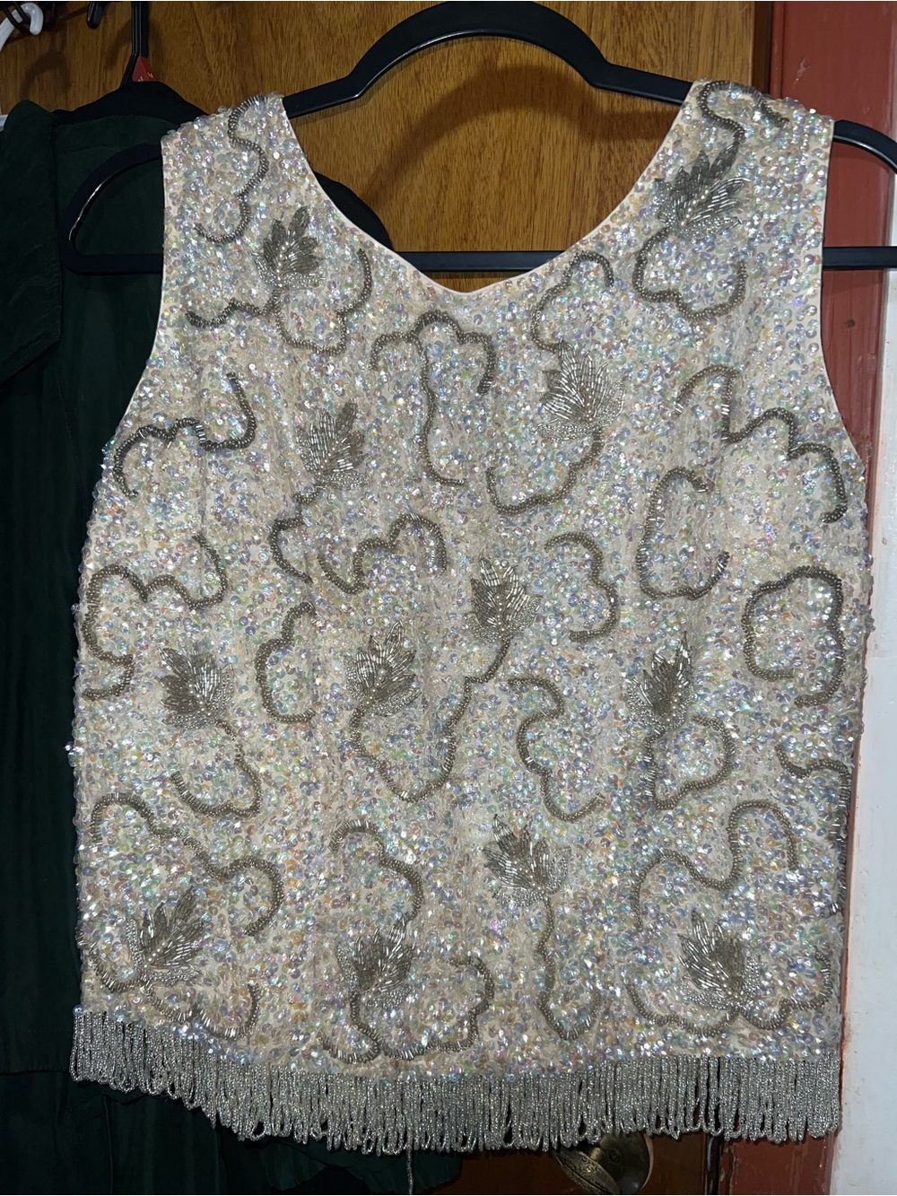 Vintage Sleeveless embellished sleeveless top mermaid core flapper gatsby